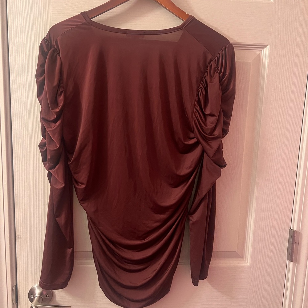 Cache Deep Brown Ruched Blouse - Picture 4 of 4